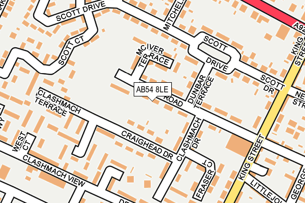 AB54 8LE map - OS OpenMap – Local (Ordnance Survey) AB54 8LE map - OS OpenMap – Local (Ordnance Survey)