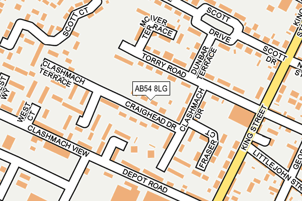 AB54 8LG map - OS OpenMap – Local (Ordnance Survey) AB54 8LG map - OS OpenMap – Local (Ordnance Survey)