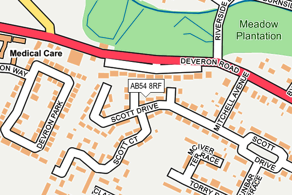 AB54 8RF map - OS OpenMap – Local (Ordnance Survey) AB54 8RF map - OS OpenMap – Local (Ordnance Survey)