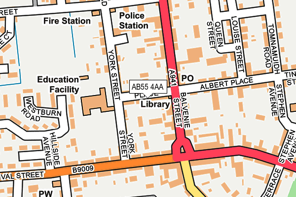 AB55 4AA map - OS OpenMap – Local (Ordnance Survey)