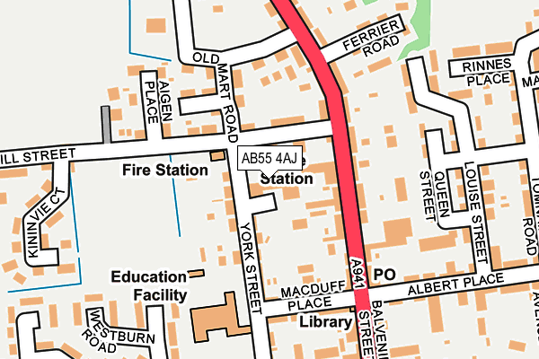 AB55 4AJ map - OS OpenMap – Local (Ordnance Survey) AB55 4AJ map - OS OpenMap – Local (Ordnance Survey)