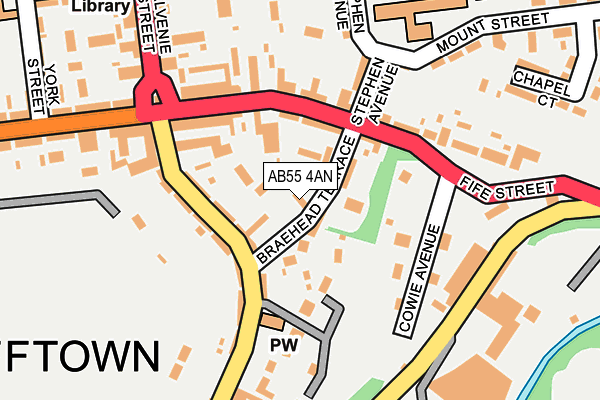 AB55 4AN map - OS OpenMap – Local (Ordnance Survey) AB55 4AN map - OS OpenMap – Local (Ordnance Survey)