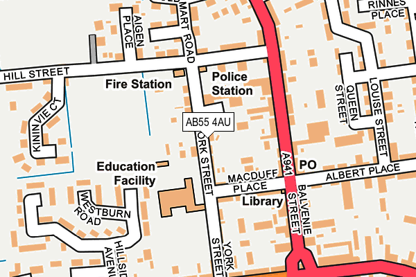 AB55 4AU map - OS OpenMap – Local (Ordnance Survey) AB55 4AU map - OS OpenMap – Local (Ordnance Survey)