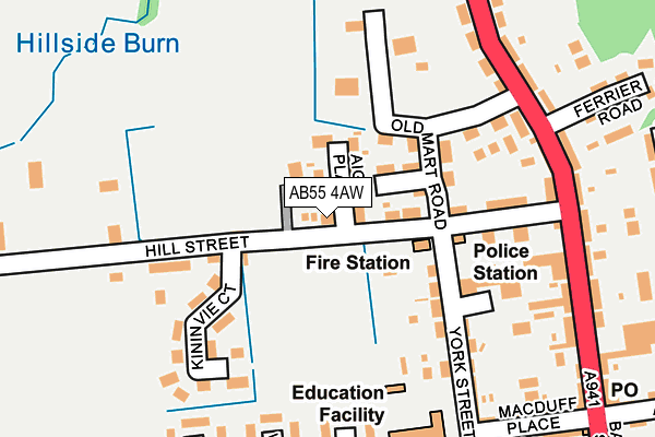 AB55 4AW map - OS OpenMap – Local (Ordnance Survey) AB55 4AW map - OS OpenMap – Local (Ordnance Survey)