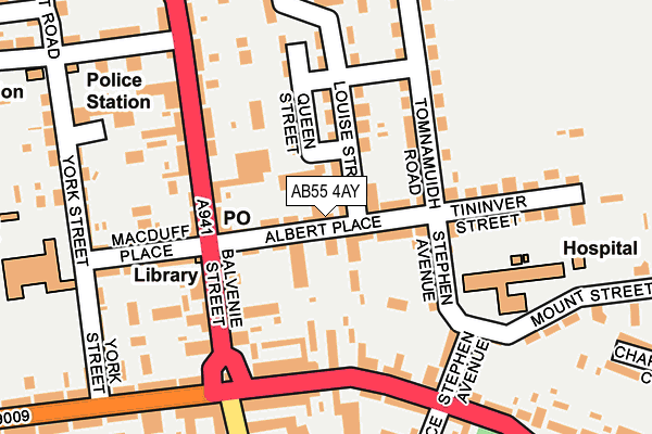 AB55 4AY map - OS OpenMap – Local (Ordnance Survey) AB55 4AY map - OS OpenMap – Local (Ordnance Survey)