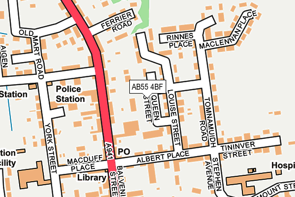 AB55 4BF map - OS OpenMap – Local (Ordnance Survey) AB55 4BF map - OS OpenMap – Local (Ordnance Survey)