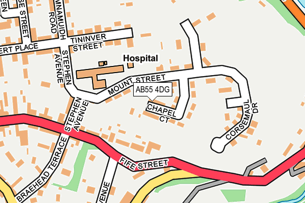 AB55 4DG map - OS OpenMap – Local (Ordnance Survey) AB55 4DG map - OS OpenMap – Local (Ordnance Survey)