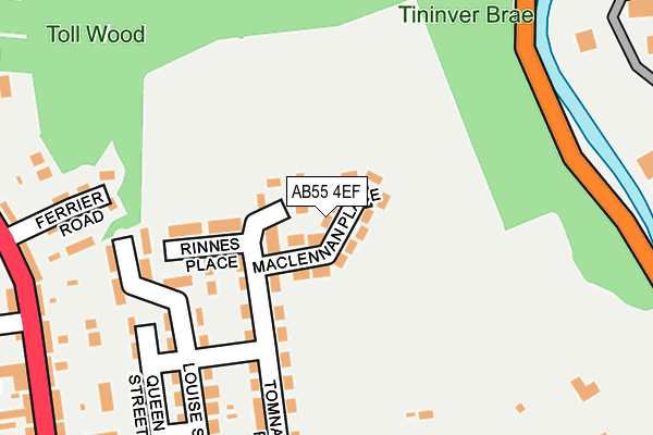 AB55 4EF map - OS OpenMap – Local (Ordnance Survey) AB55 4EF map - OS OpenMap – Local (Ordnance Survey)