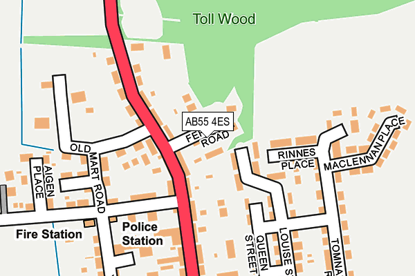 AB55 4ES map - OS OpenMap – Local (Ordnance Survey) AB55 4ES map - OS OpenMap – Local (Ordnance Survey)