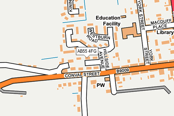 AB55 4FG map - OS OpenMap – Local (Ordnance Survey) AB55 4FG map - OS OpenMap – Local (Ordnance Survey)