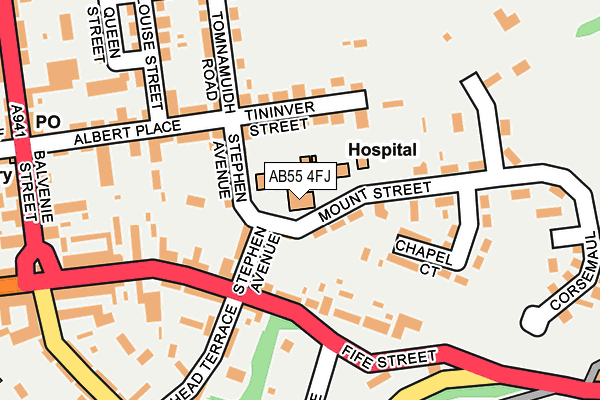 AB55 4FJ map - OS OpenMap – Local (Ordnance Survey) AB55 4FJ map - OS OpenMap – Local (Ordnance Survey)
