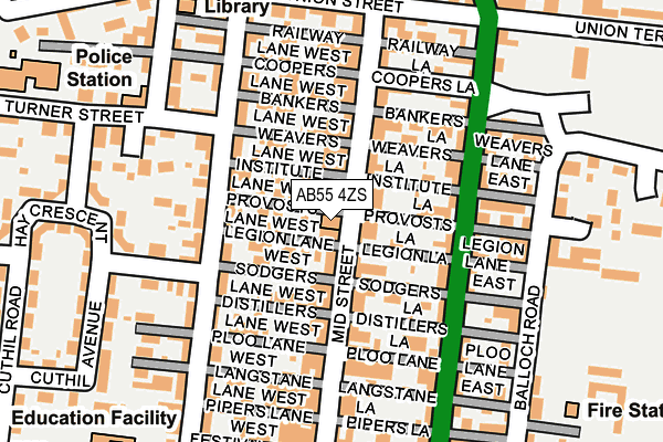 AB55 4ZS map - OS OpenMap – Local (Ordnance Survey) AB55 4ZS map - OS OpenMap – Local (Ordnance Survey)