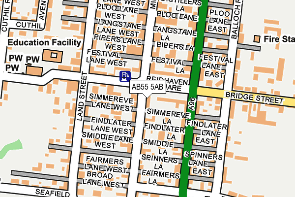 AB55 5AB map - OS OpenMap – Local (Ordnance Survey) AB55 5AB map - OS OpenMap – Local (Ordnance Survey)