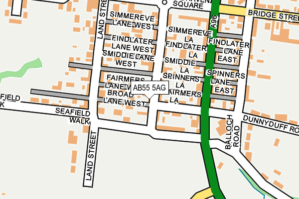 AB55 5AG map - OS OpenMap – Local (Ordnance Survey) AB55 5AG map - OS OpenMap – Local (Ordnance Survey)