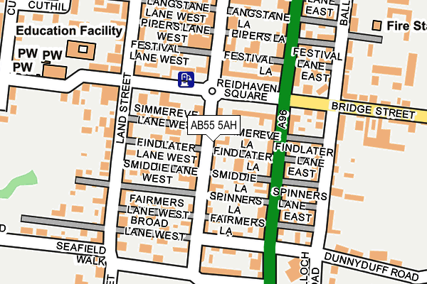 AB55 5AH map - OS OpenMap – Local (Ordnance Survey) AB55 5AH map - OS OpenMap – Local (Ordnance Survey)