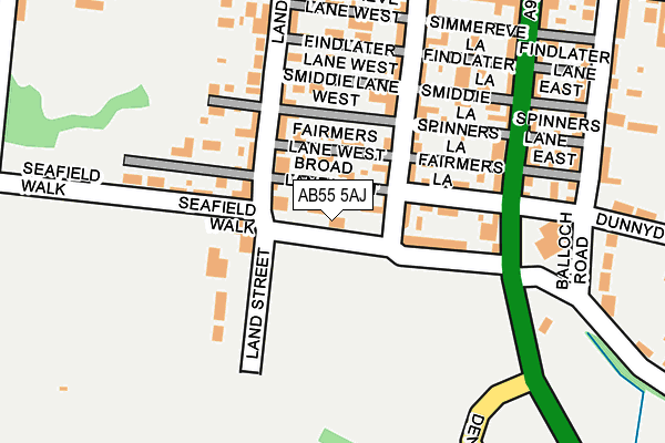 AB55 5AJ map - OS OpenMap – Local (Ordnance Survey) AB55 5AJ map - OS OpenMap – Local (Ordnance Survey)