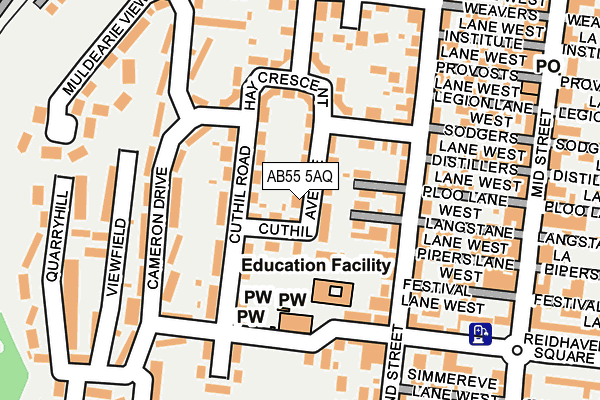 AB55 5AQ map - OS OpenMap – Local (Ordnance Survey) AB55 5AQ map - OS OpenMap – Local (Ordnance Survey)