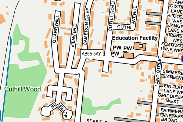 AB55 5AY map - OS OpenMap – Local (Ordnance Survey) AB55 5AY map - OS OpenMap – Local (Ordnance Survey)