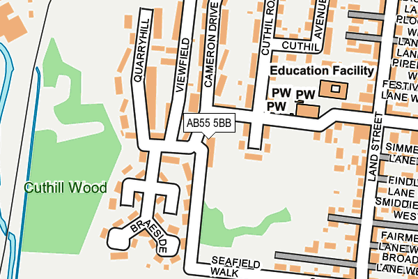 AB55 5BB map - OS OpenMap – Local (Ordnance Survey) AB55 5BB map - OS OpenMap – Local (Ordnance Survey)