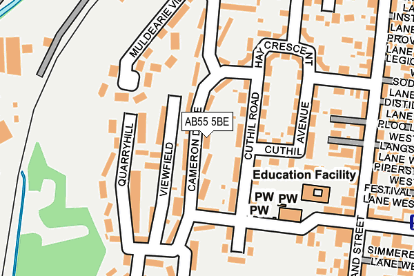 AB55 5BE map - OS OpenMap – Local (Ordnance Survey) AB55 5BE map - OS OpenMap – Local (Ordnance Survey)