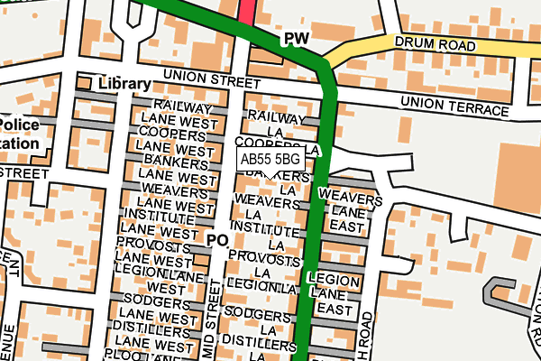AB55 5BG map - OS OpenMap – Local (Ordnance Survey) AB55 5BG map - OS OpenMap – Local (Ordnance Survey)