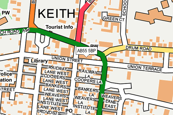 AB55 5BP map - OS OpenMap – Local (Ordnance Survey) AB55 5BP map - OS OpenMap – Local (Ordnance Survey)