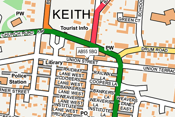 AB55 5BQ map - OS OpenMap – Local (Ordnance Survey) AB55 5BQ map - OS OpenMap – Local (Ordnance Survey)