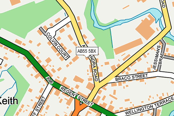 AB55 5BX map - OS OpenMap – Local (Ordnance Survey) AB55 5BX map - OS OpenMap – Local (Ordnance Survey)