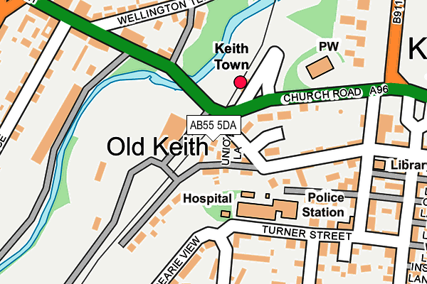 AB55 5DA map - OS OpenMap – Local (Ordnance Survey) AB55 5DA map - OS OpenMap – Local (Ordnance Survey)