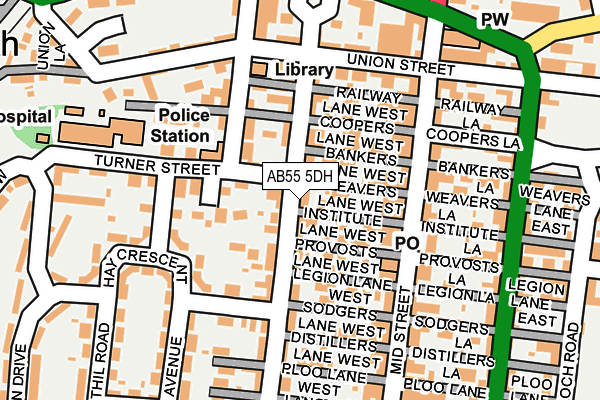 AB55 5DH map - OS OpenMap – Local (Ordnance Survey) AB55 5DH map - OS OpenMap – Local (Ordnance Survey)