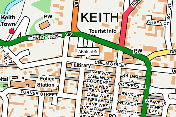AB55 5DN map - OS OpenMap – Local (Ordnance Survey) AB55 5DN map - OS OpenMap – Local (Ordnance Survey)