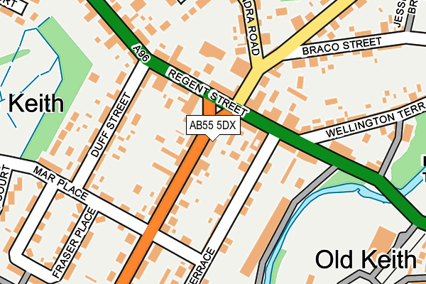 AB55 5DX map - OS OpenMap – Local (Ordnance Survey) AB55 5DX map - OS OpenMap – Local (Ordnance Survey)