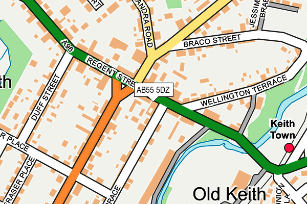 AB55 5DZ map - OS OpenMap – Local (Ordnance Survey) AB55 5DZ map - OS OpenMap – Local (Ordnance Survey)