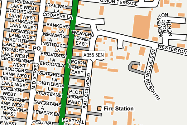 AB55 5EN map - OS OpenMap – Local (Ordnance Survey) AB55 5EN map - OS OpenMap – Local (Ordnance Survey)