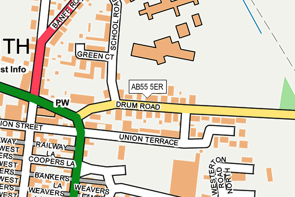 AB55 5ER map - OS OpenMap – Local (Ordnance Survey) AB55 5ER map - OS OpenMap – Local (Ordnance Survey)