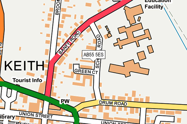 AB55 5ES map - OS OpenMap – Local (Ordnance Survey) AB55 5ES map - OS OpenMap – Local (Ordnance Survey)