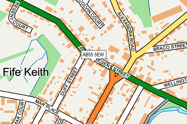 AB55 5EW map - OS OpenMap – Local (Ordnance Survey) AB55 5EW map - OS OpenMap – Local (Ordnance Survey)