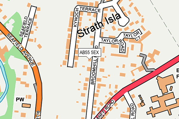 AB55 5EX map - OS OpenMap – Local (Ordnance Survey) AB55 5EX map - OS OpenMap – Local (Ordnance Survey)