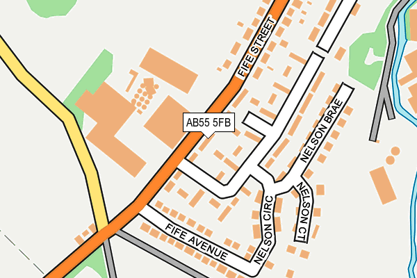 AB55 5FB map - OS OpenMap – Local (Ordnance Survey) AB55 5FB map - OS OpenMap – Local (Ordnance Survey)