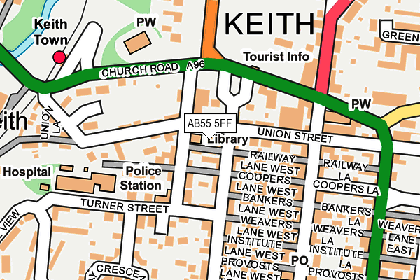 AB55 5FF map - OS OpenMap – Local (Ordnance Survey) AB55 5FF map - OS OpenMap – Local (Ordnance Survey)
