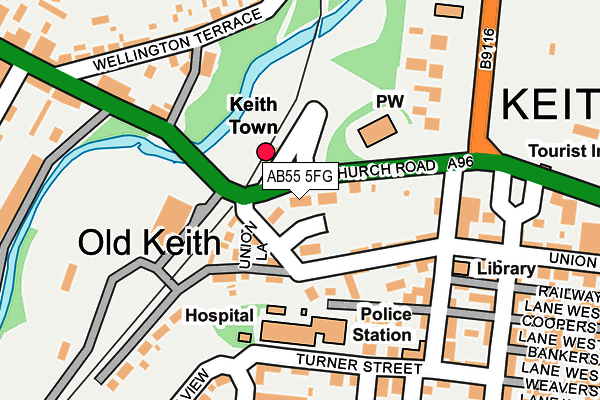 AB55 5FG map - OS OpenMap – Local (Ordnance Survey) AB55 5FG map - OS OpenMap – Local (Ordnance Survey)