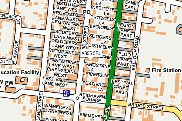 AB55 5FJ map - OS OpenMap – Local (Ordnance Survey) AB55 5FJ map - OS OpenMap – Local (Ordnance Survey)
