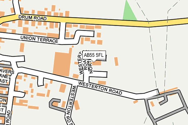 AB55 5FL map - OS OpenMap – Local (Ordnance Survey) AB55 5FL map - OS OpenMap – Local (Ordnance Survey)