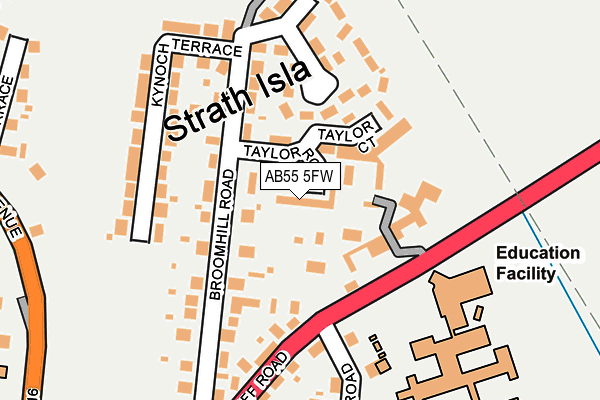AB55 5FW map - OS OpenMap – Local (Ordnance Survey) AB55 5FW map - OS OpenMap – Local (Ordnance Survey)