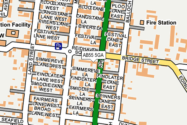 AB55 5GA map - OS OpenMap – Local (Ordnance Survey) AB55 5GA map - OS OpenMap – Local (Ordnance Survey)