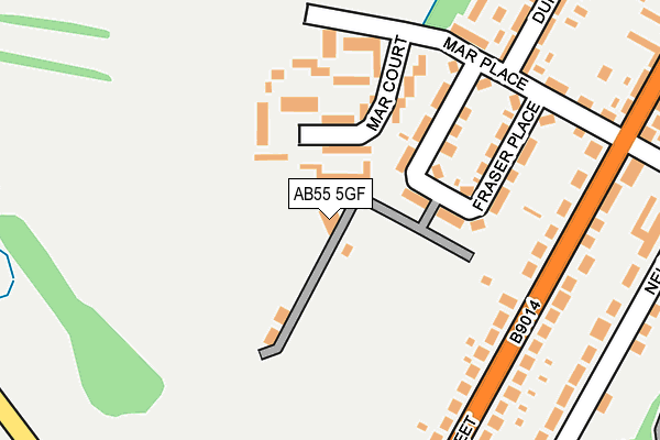 AB55 5GF map - OS OpenMap – Local (Ordnance Survey) AB55 5GF map - OS OpenMap – Local (Ordnance Survey)