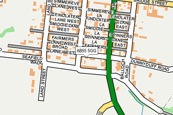 AB55 5GG map - OS OpenMap – Local (Ordnance Survey) AB55 5GG map - OS OpenMap – Local (Ordnance Survey)