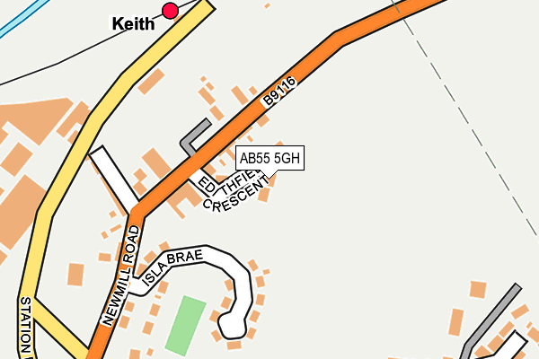 AB55 5GH map - OS OpenMap – Local (Ordnance Survey) AB55 5GH map - OS OpenMap – Local (Ordnance Survey)