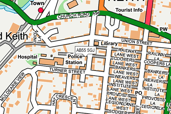 AB55 5GJ map - OS OpenMap – Local (Ordnance Survey) AB55 5GJ map - OS OpenMap – Local (Ordnance Survey)