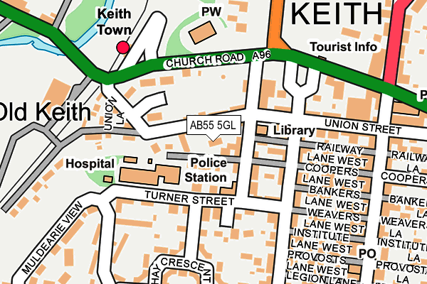 AB55 5GL map - OS OpenMap – Local (Ordnance Survey) AB55 5GL map - OS OpenMap – Local (Ordnance Survey)